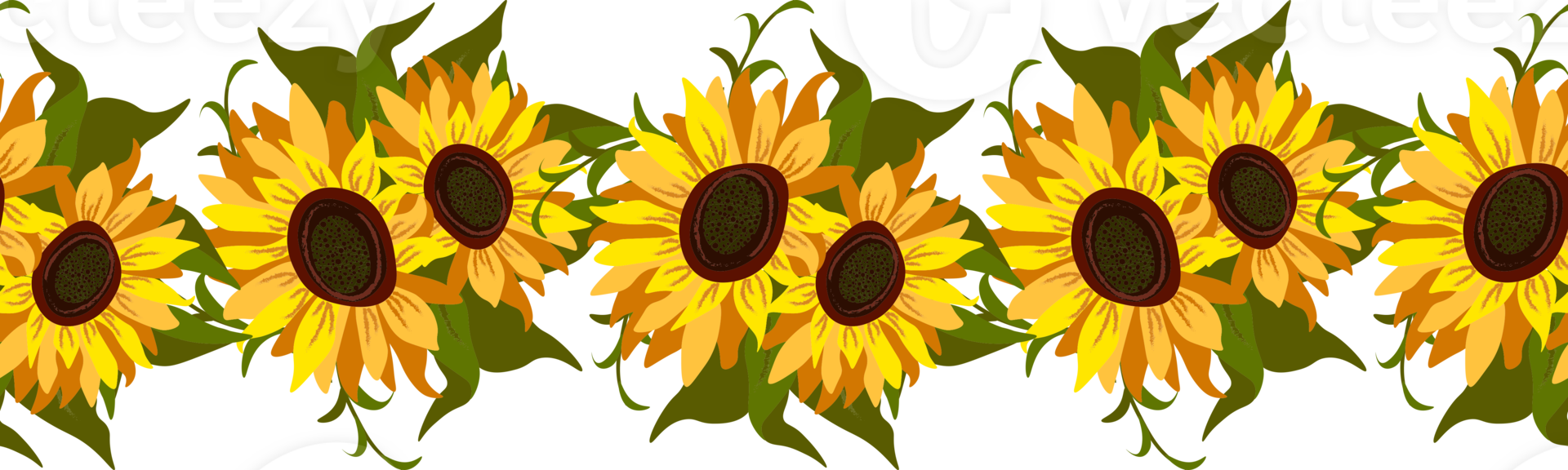 Sunflower Border Flowers png