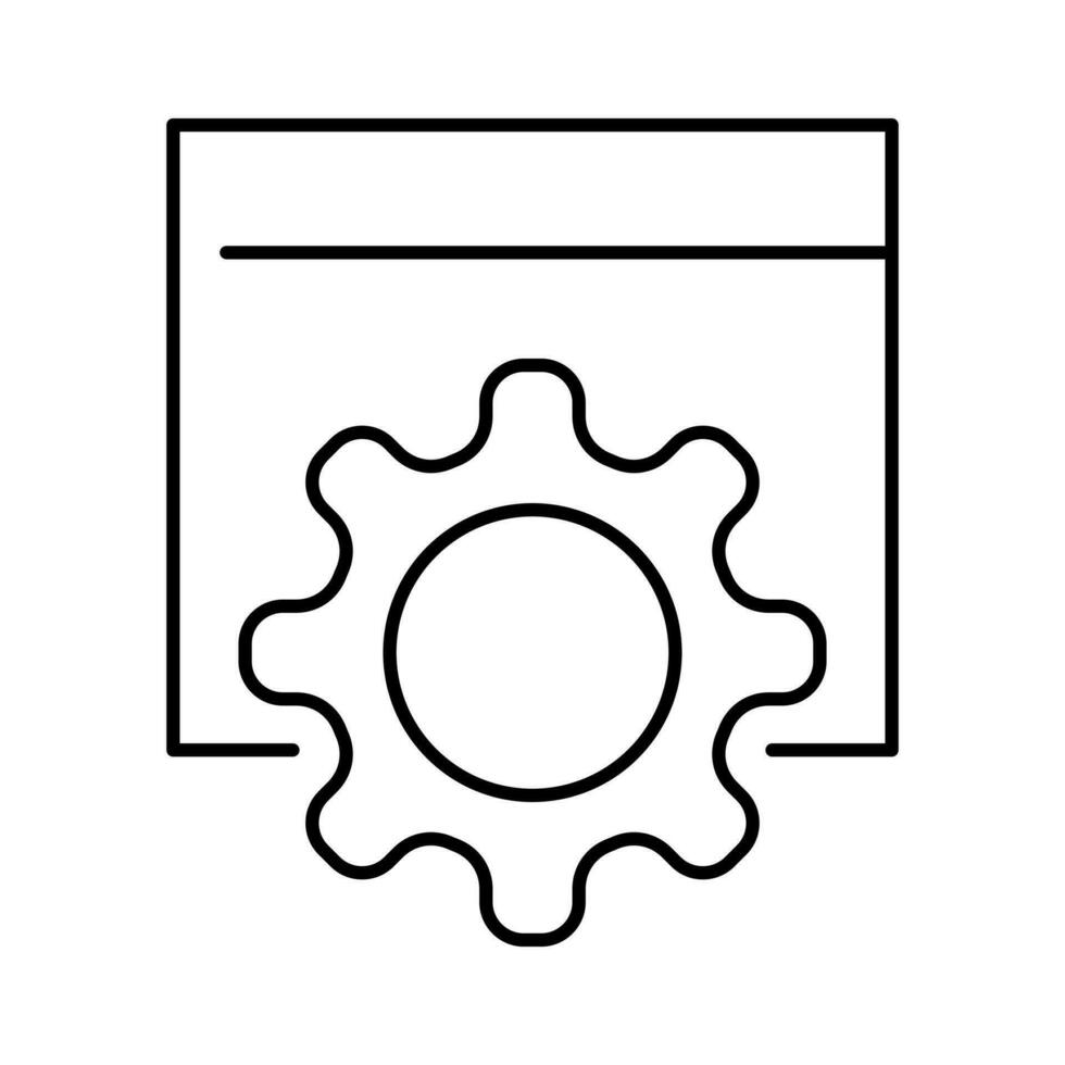 web optimization setting gear outline icon vector illustration