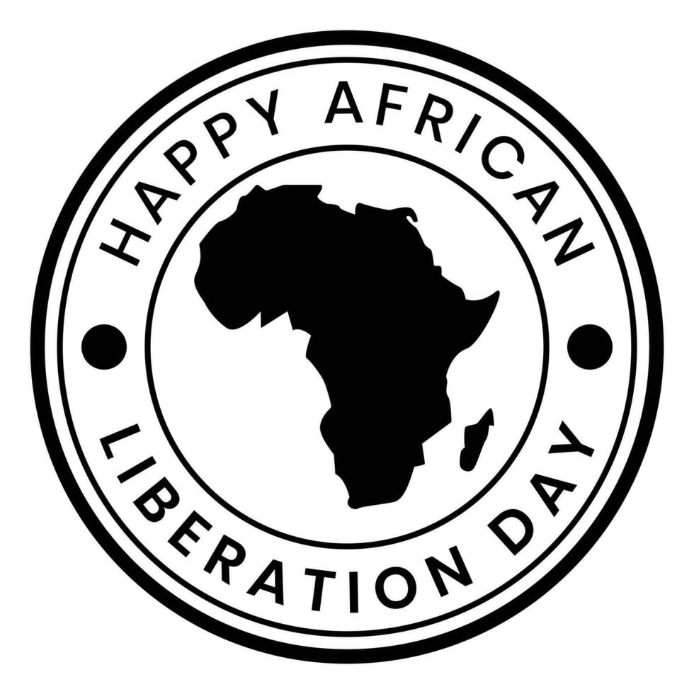 african liberation day badge, stamp, seal, rubber, label, tag, emblem black icon vector, vintage badge, retro badge, design vector illustration