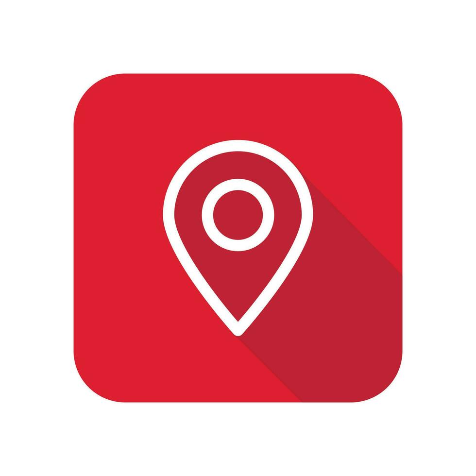 3d Location flat Icon, GPS Pointer Icon, Map Locator Sign, Pin location Vector, Colored Pin Point Flat Icon With Long Shadow vector