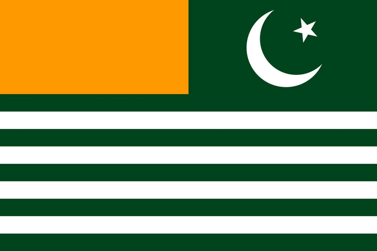 Azad Kashmir flag, official colors and proportion. Vector illustration.