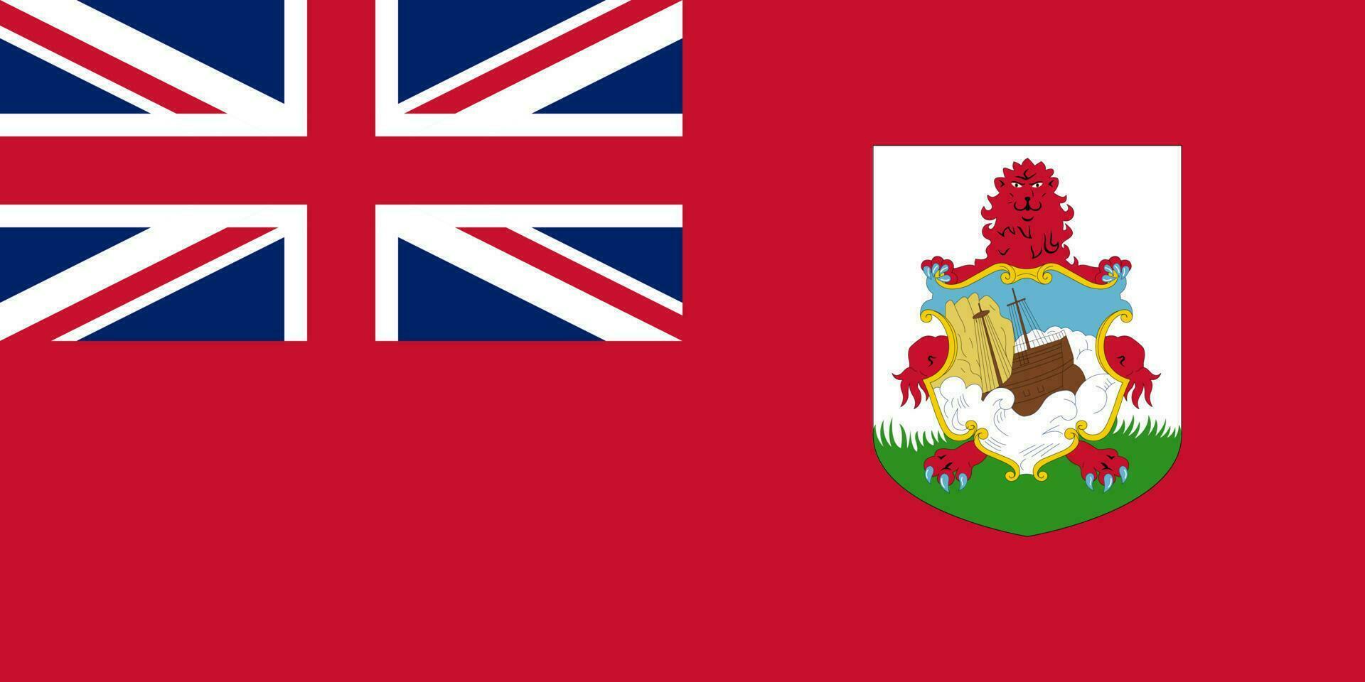 Bermuda flag, official colors and proportion. Vector illustration.