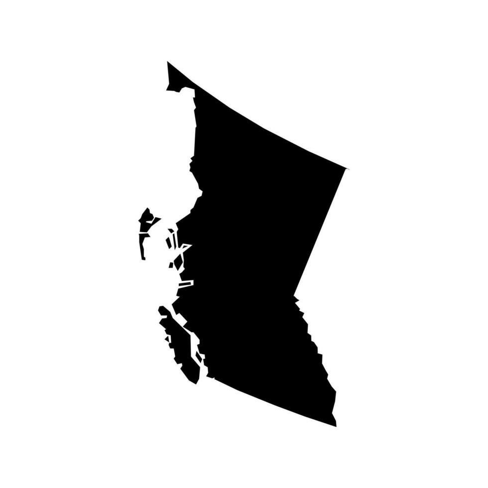 British Columbia map, province of Canada. Vector illustration.