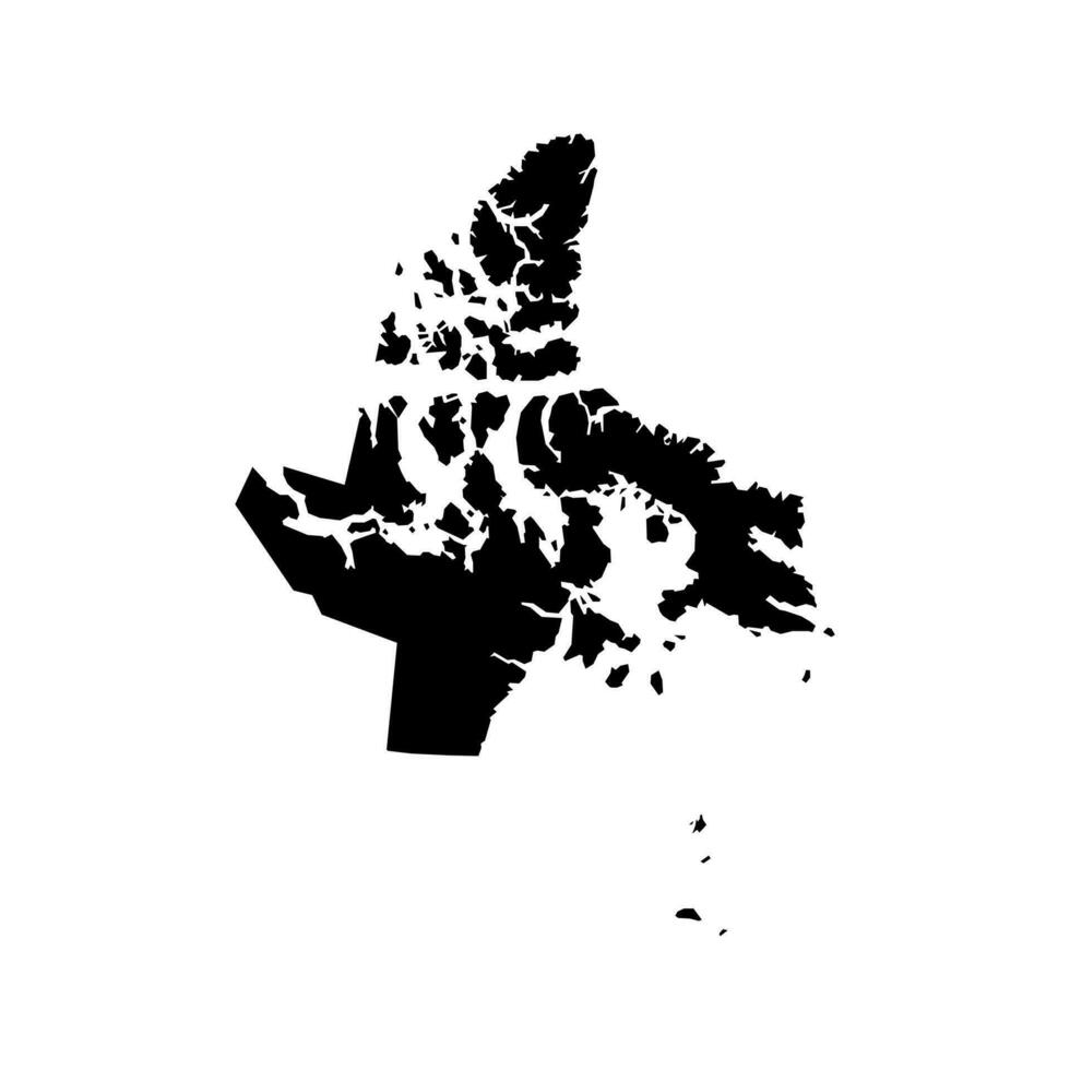 Nunavut territory map, province of Canada. Vector illustration.