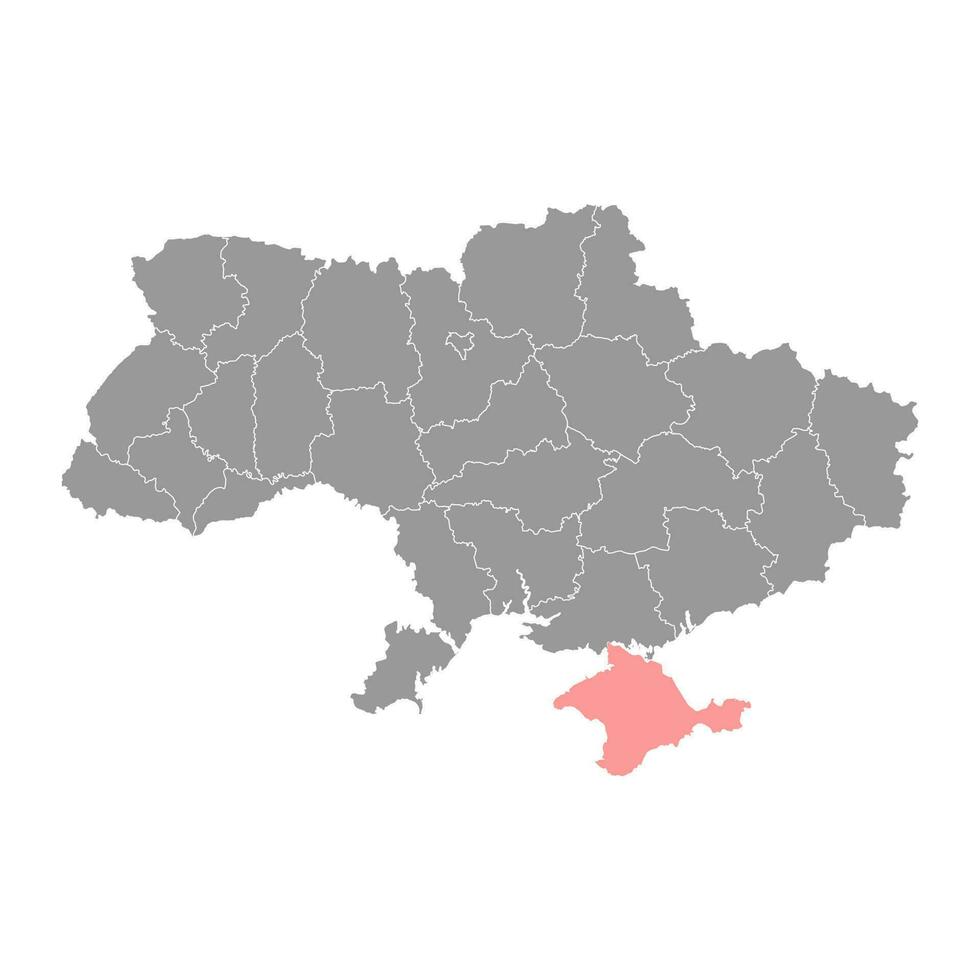 autónomo república de Crimea mapa, provincia de Ucrania. vector ilustración.