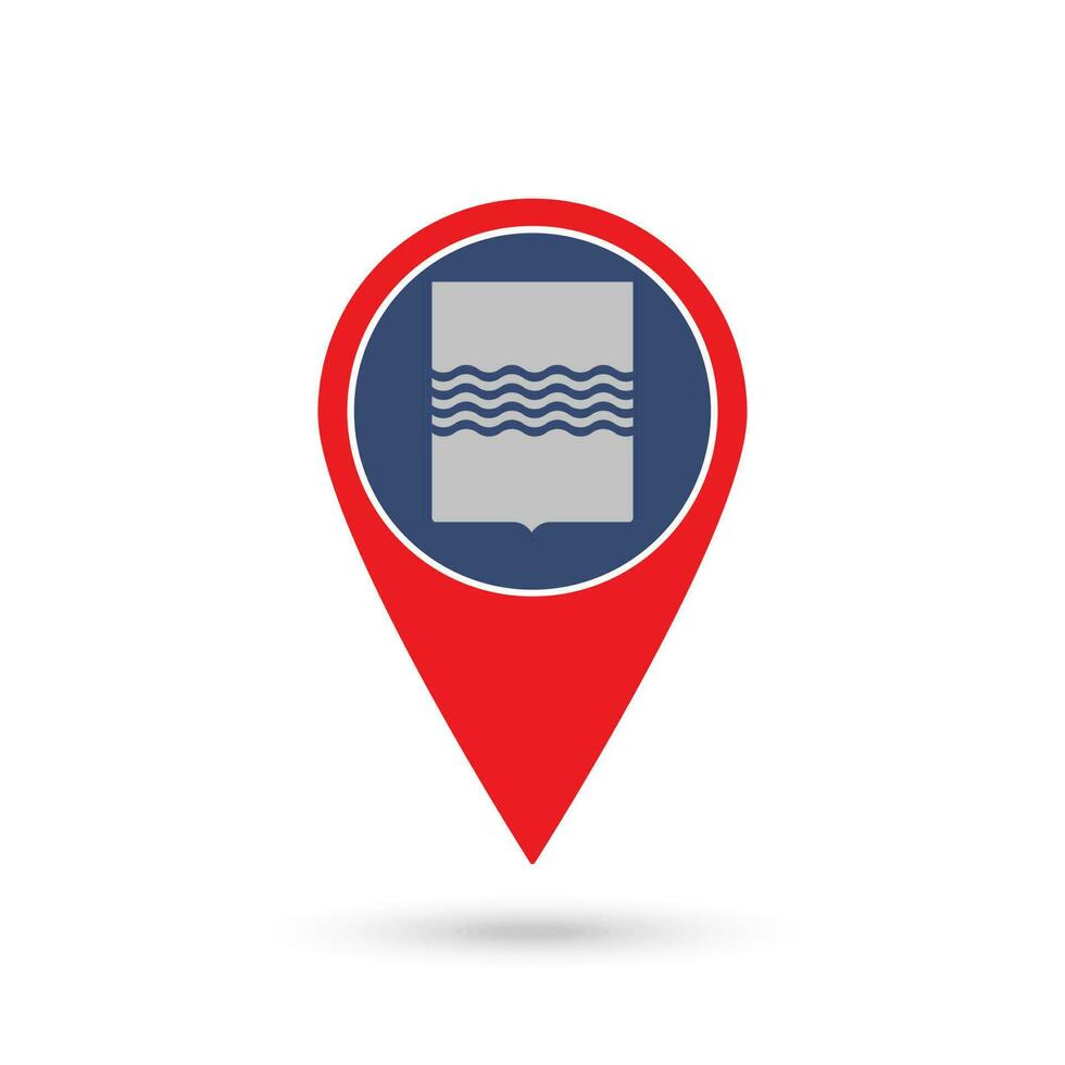Map pointer with Basilicata Flag. Region of Italy. Vector illustration.