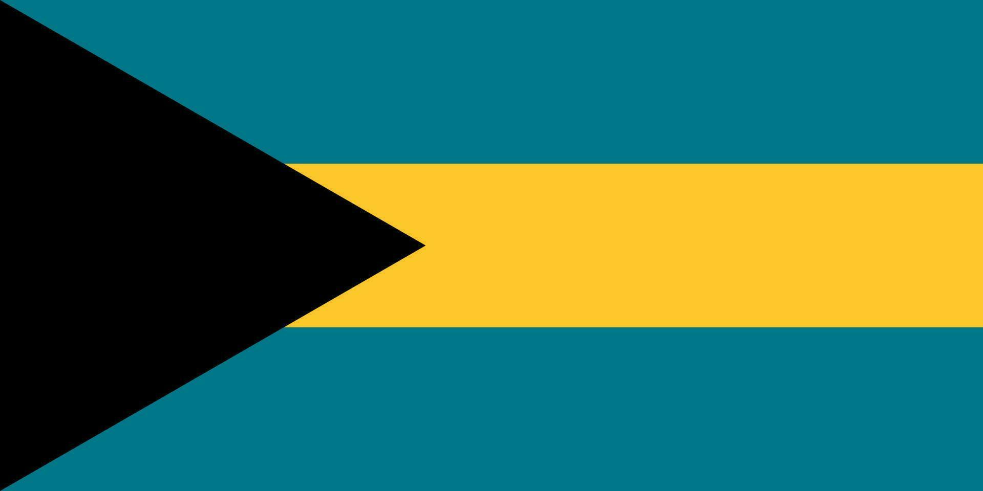 bandera de bahamas, colores oficiales y proporción. ilustración vectorial vector