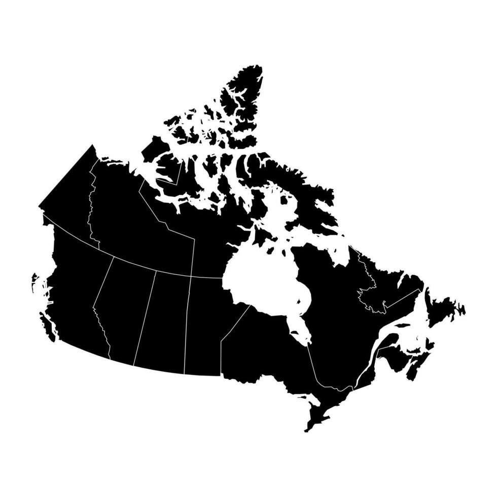 Canadá mapa con provincias vector ilustración.