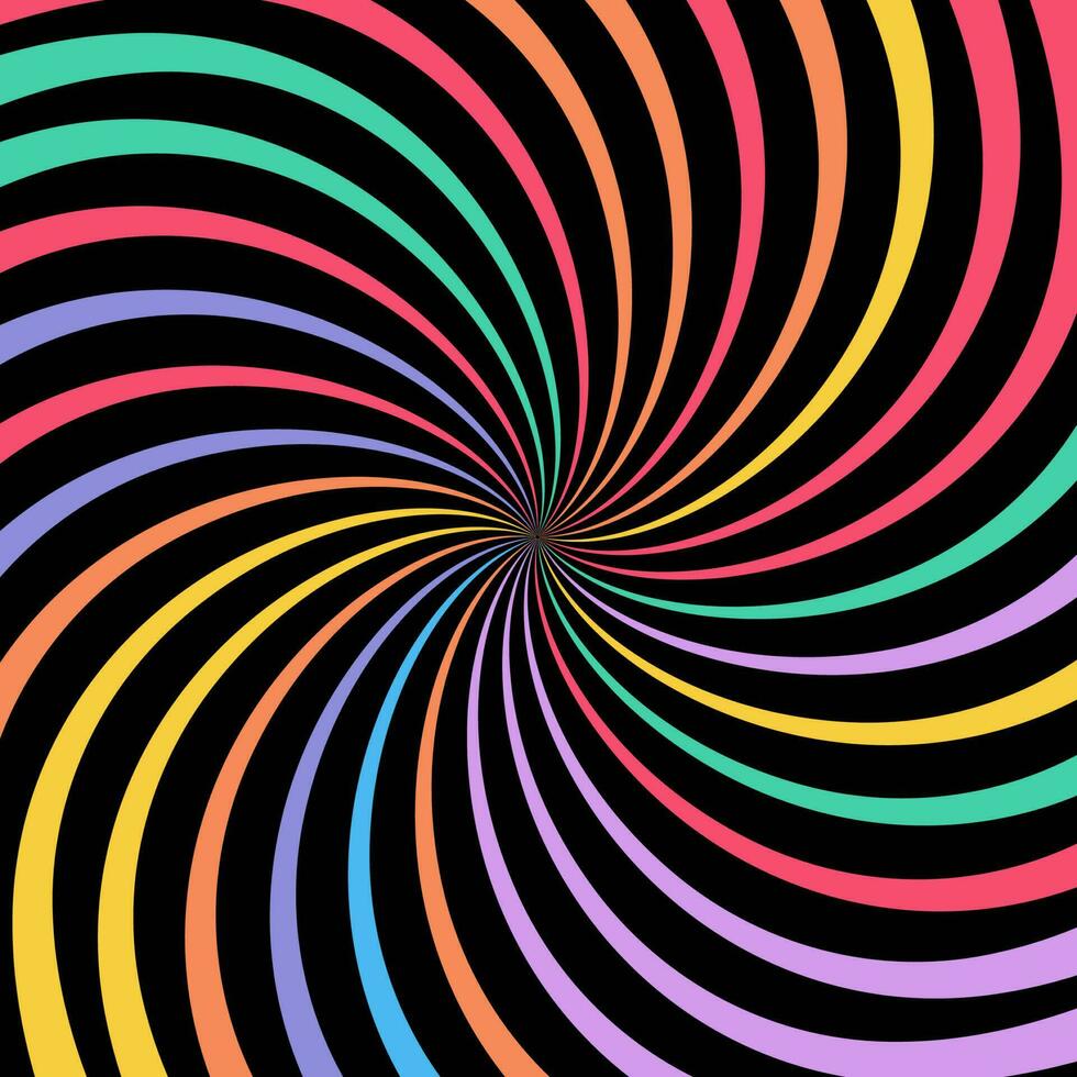 Colorful psychedelic swirl lines background vector