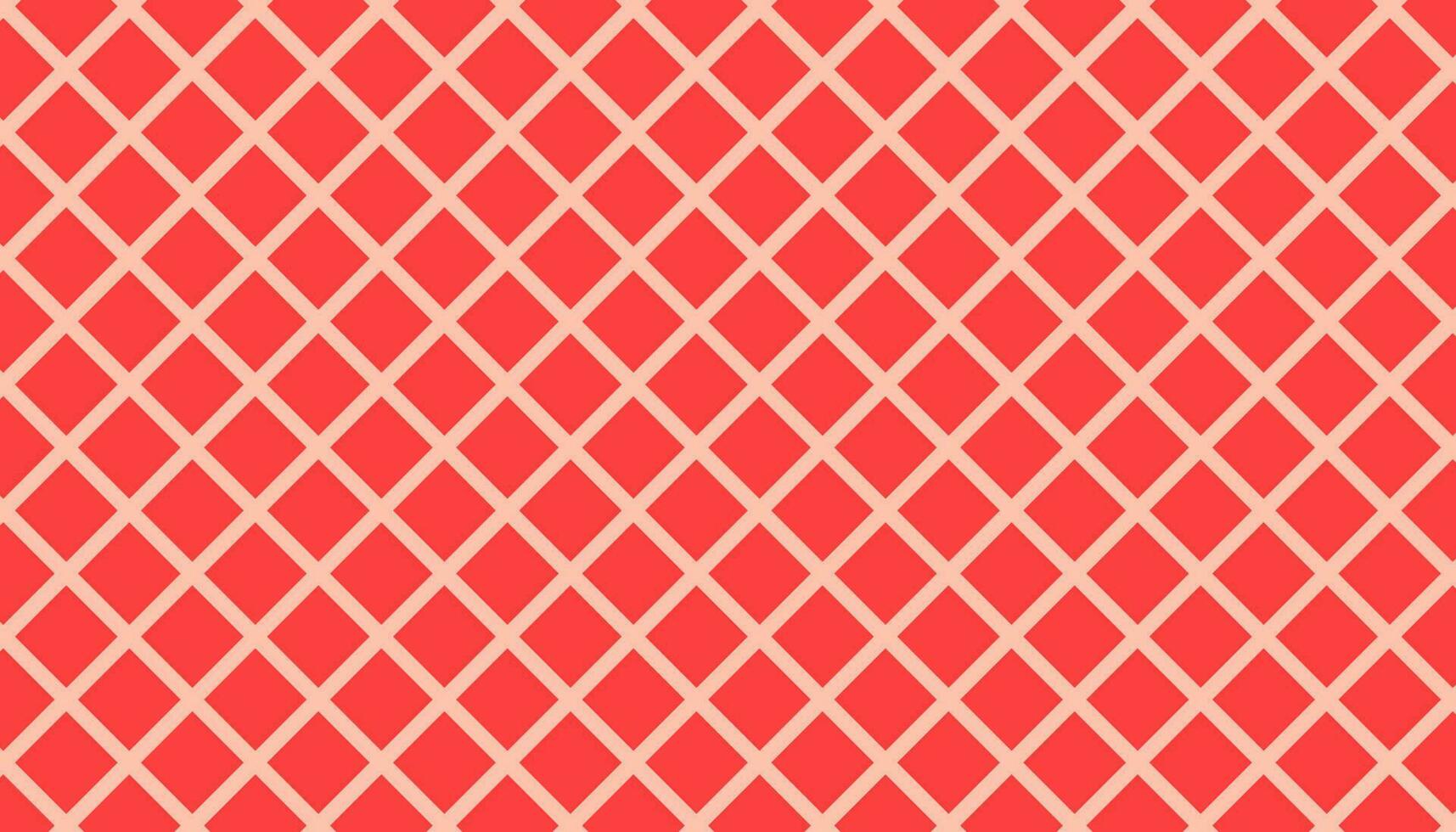 Red quilted square rhombuses mosaic grid pattern. Vector illustration.