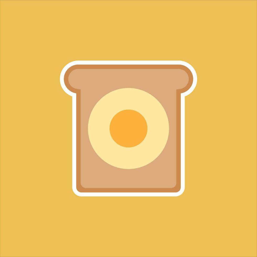 Light breakfast toast and fried egg. vector
