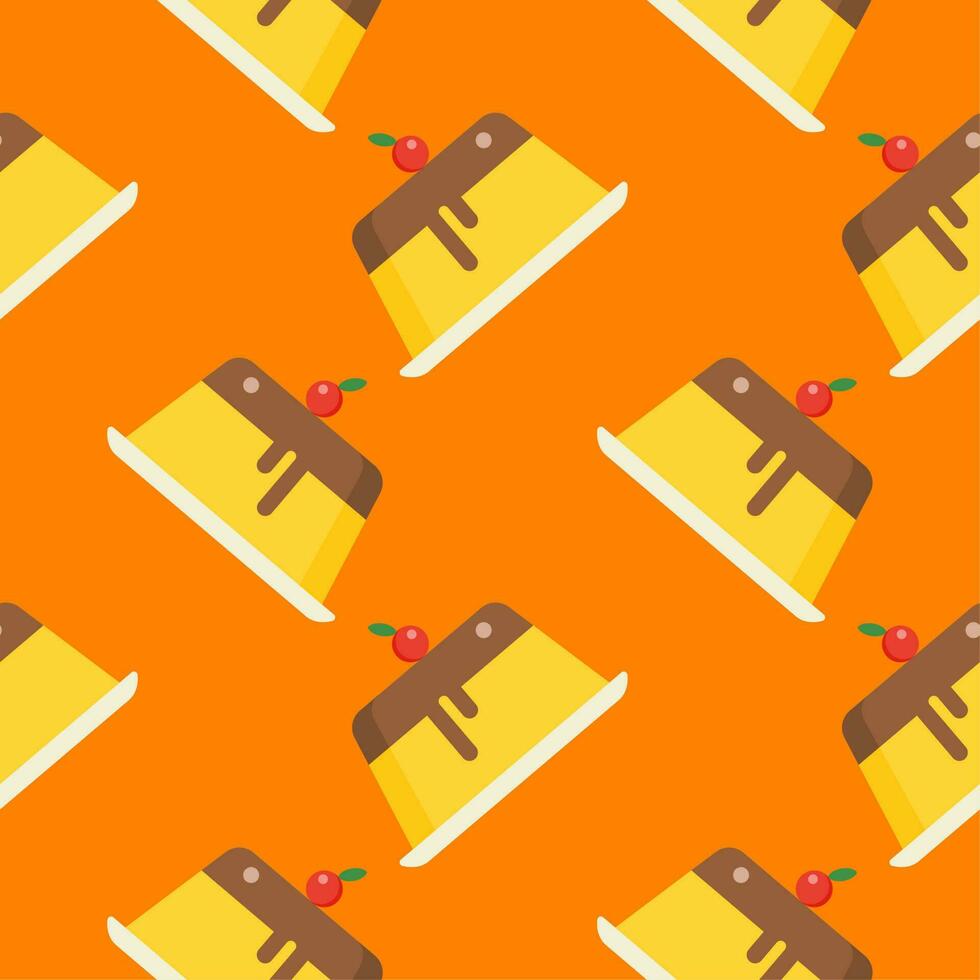 pudding seamless pattern vector illustration