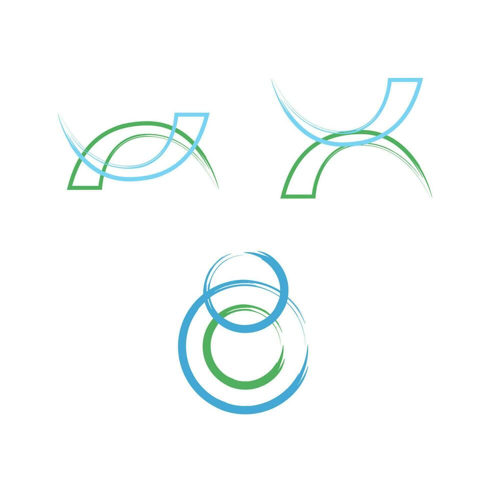 set of three abstract icons isolated on white background vector