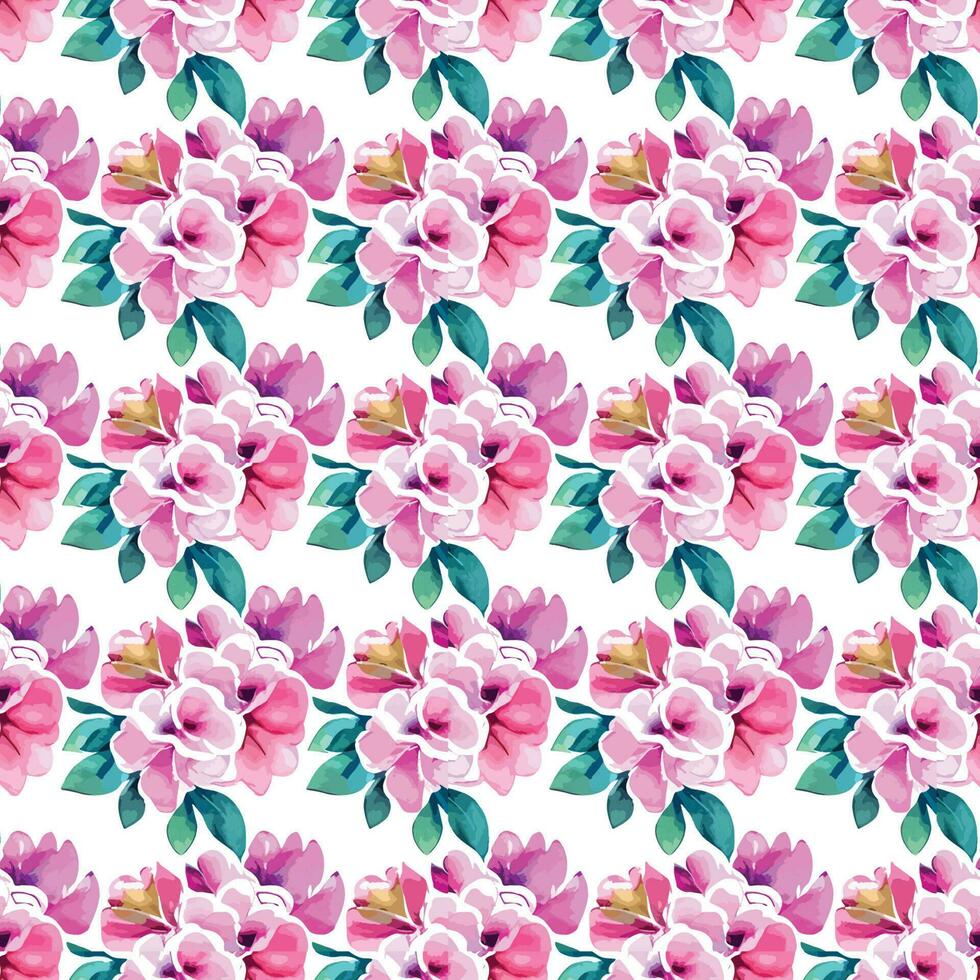 Floral shape watercolor seamless pattern. vector