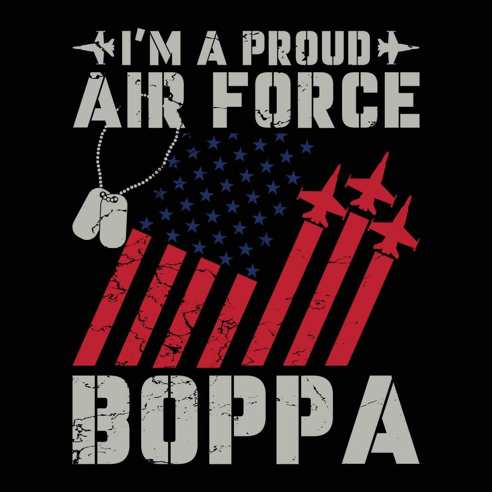 orgulloso aire fuerza americano bandera gracioso regalo para del padre día vector
