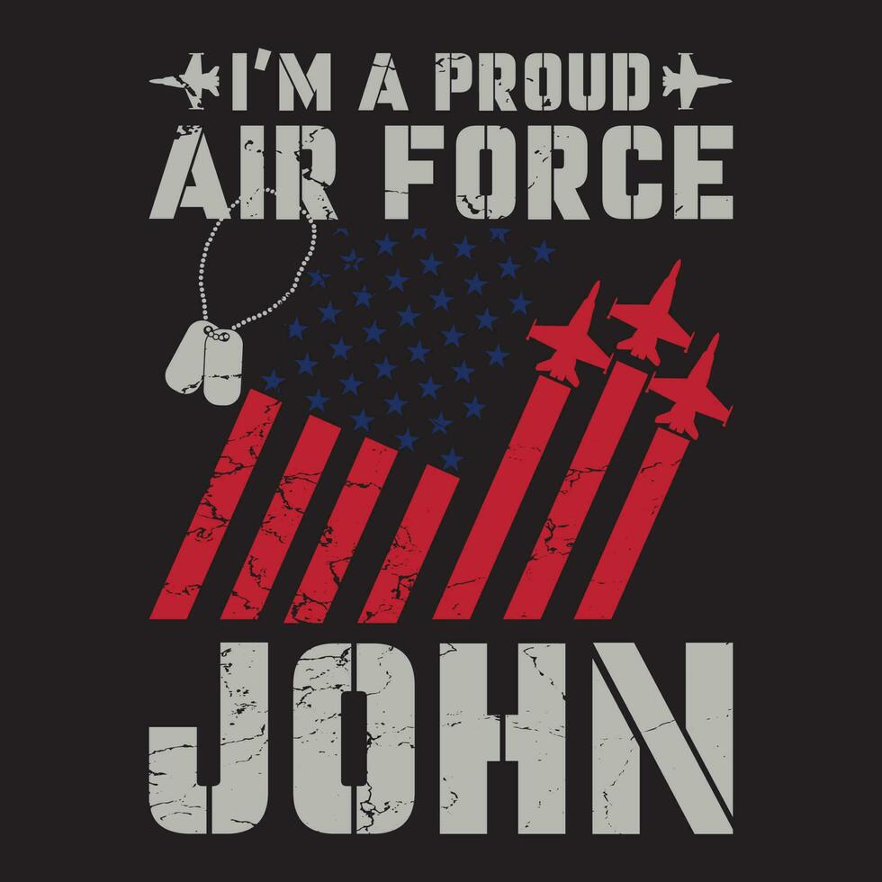 Proud Air Force american flag funny gift for father's day vector