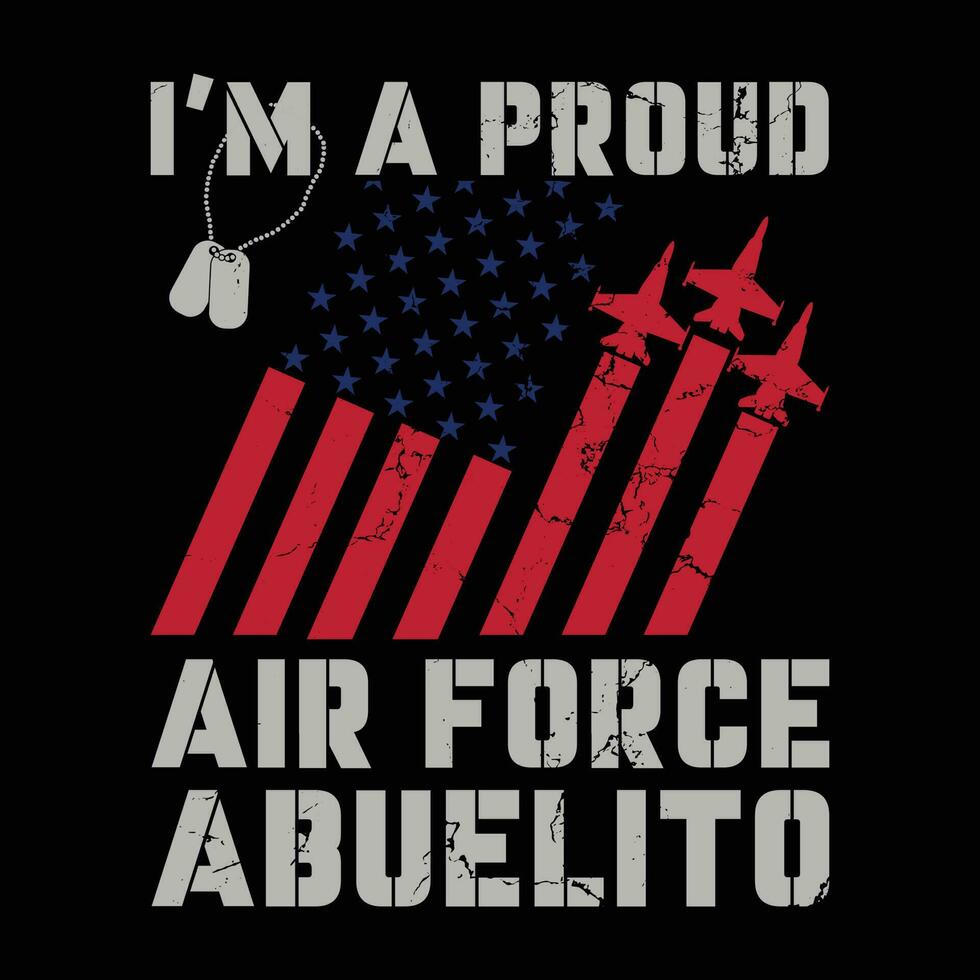 Proud Air Force american flag funny gift for father's day vector