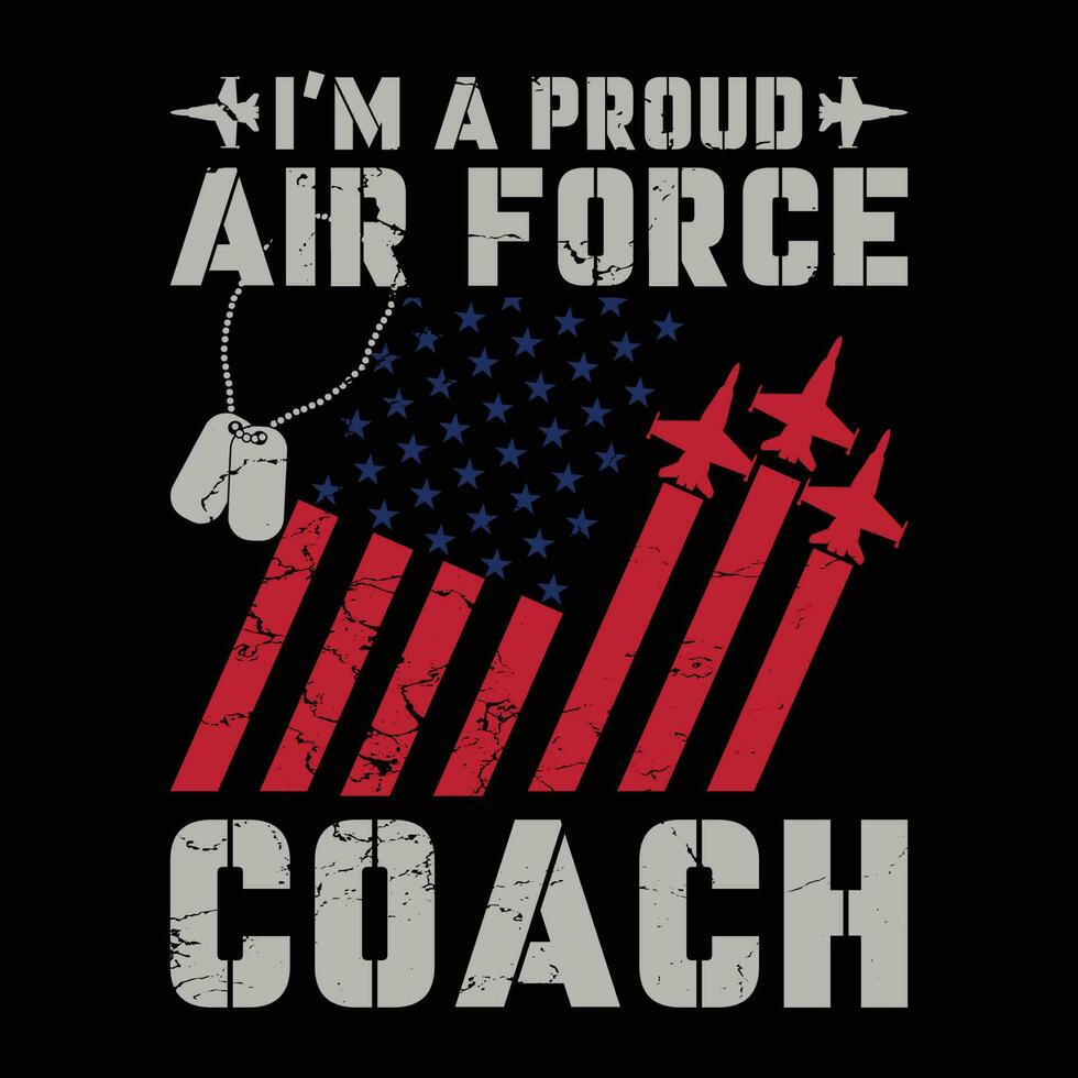 Proud Air Force american flag funny gift for father's day vector