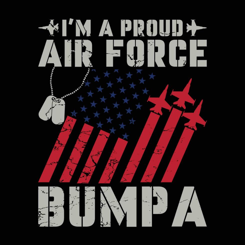 orgulloso aire fuerza americano bandera gracioso regalo para del padre día vector