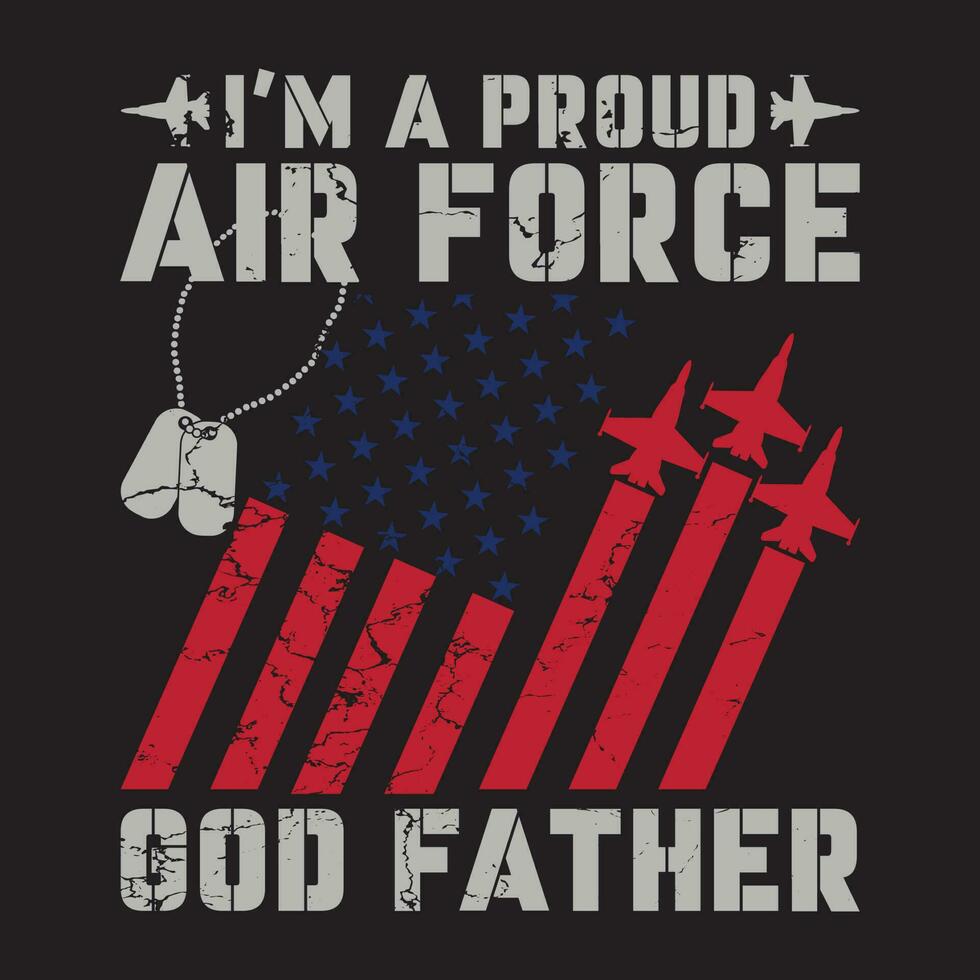 Proud Air Force american flag funny gift for father's day vector