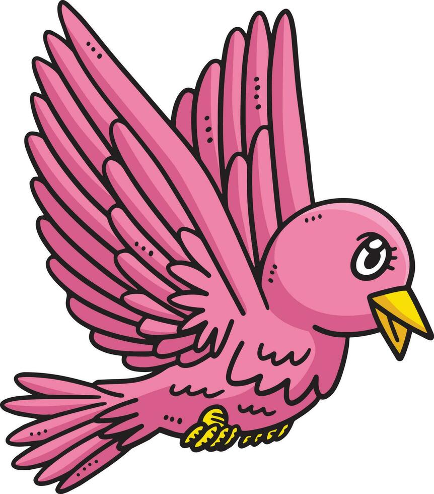 Flying Bird Cartoon Colored Clipart Illustration vector