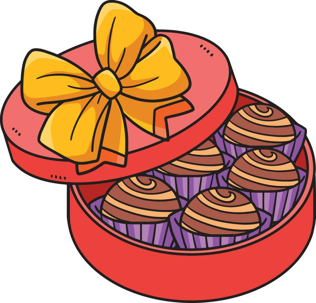 Box of Chocolates Cartoon Colored Clipart vector