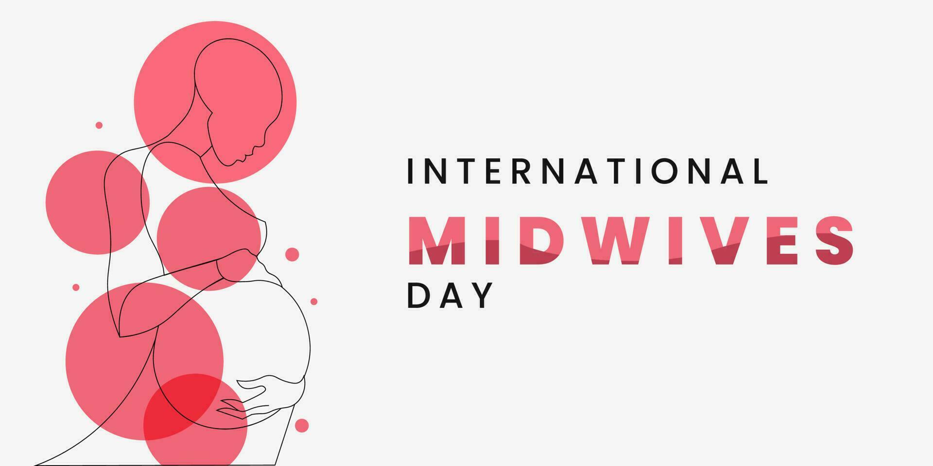 Illustration Of International Midwives Day with Outline of a pregnant woman. vector