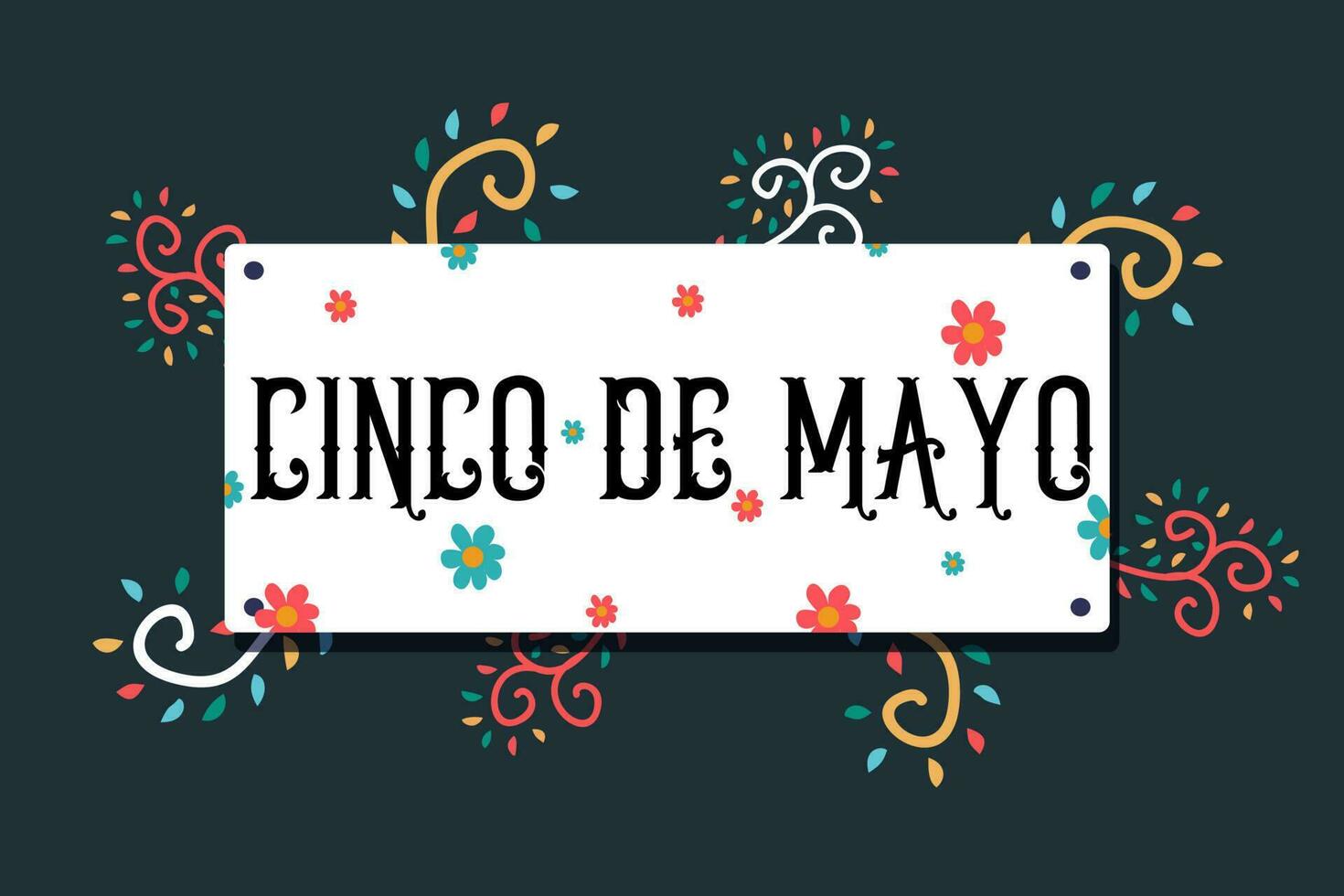Cinco de Mayo banner template for mexico independence celebration with flags, flowers, decorations- May 5, federal holiday in Mexico. Fiesta banner and poster design. vector