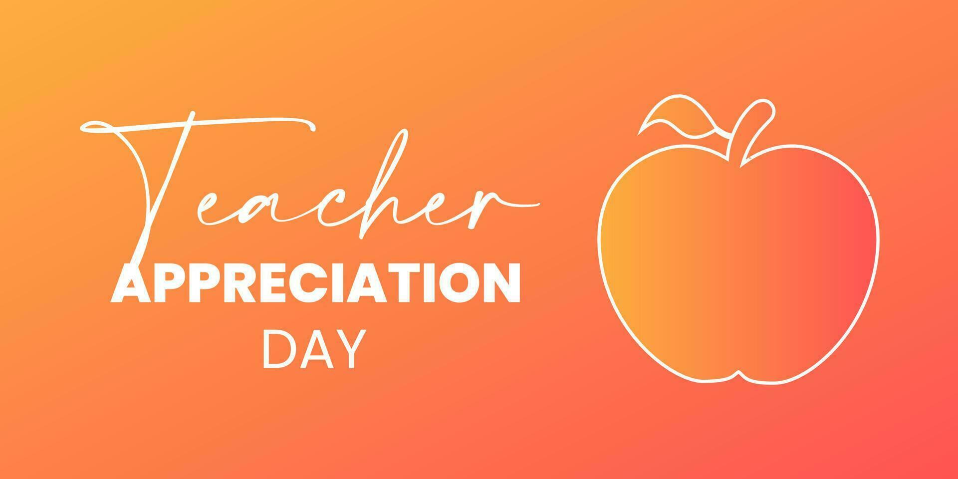 Teacher Appreciation Day in the United States. Holiday concept. Template for background, banner, card, poster with text inscription. Vector EPS10 illustration