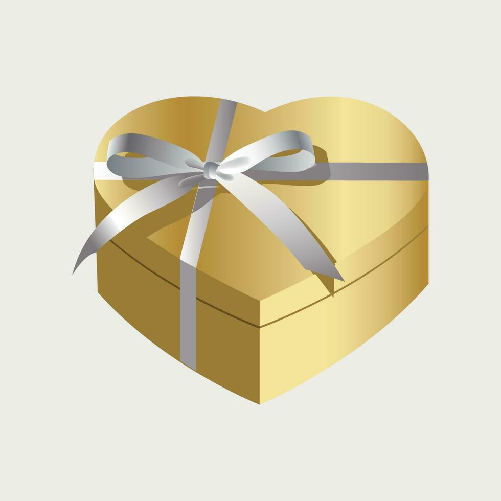 yellow heart shaped paper box vector