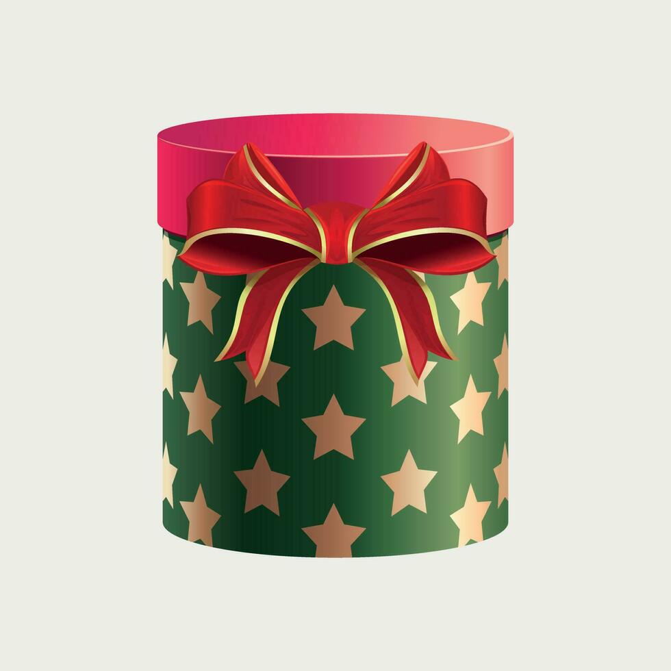 green paper box with bow vector