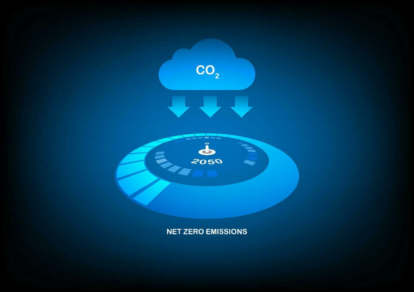 Net zero emission meter concept. vector