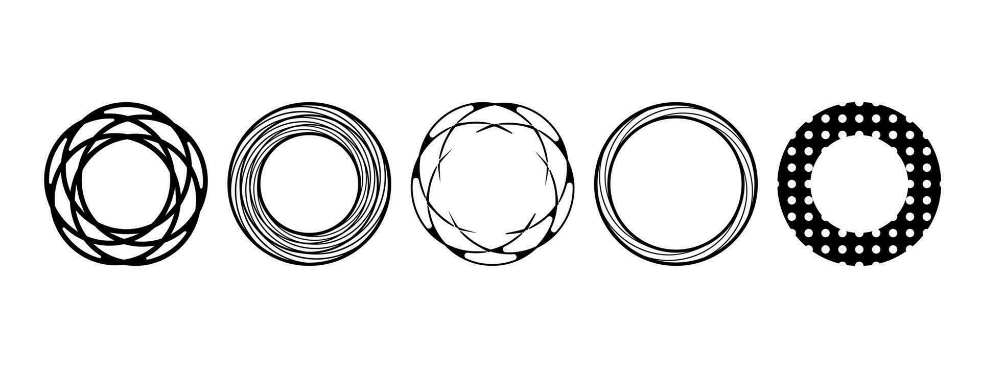 Icon set of Decorative circles design elements. Circle Logo. Flat vector illustration