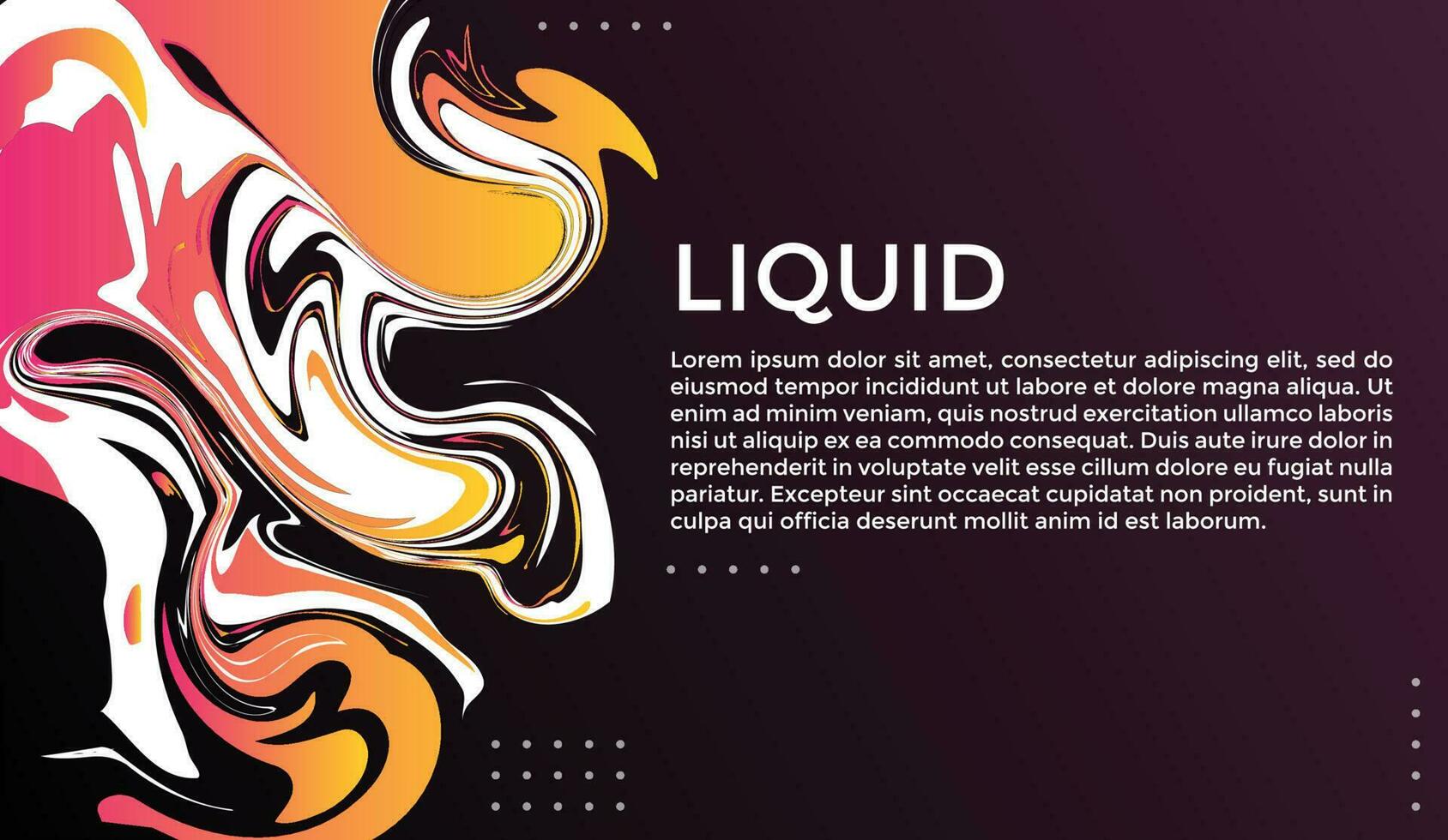 Liquid color background design. Fluid gradient composition. Creative illustration for poster, web, landing, page, cover, ad, greeting, card, promotion. Eps 10 vector. vector