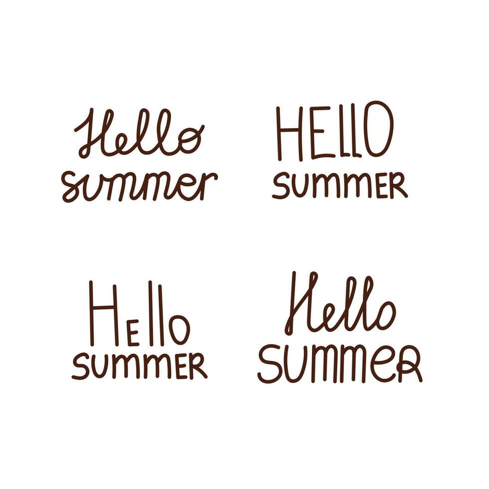 Hello Summer Handwritten text vector