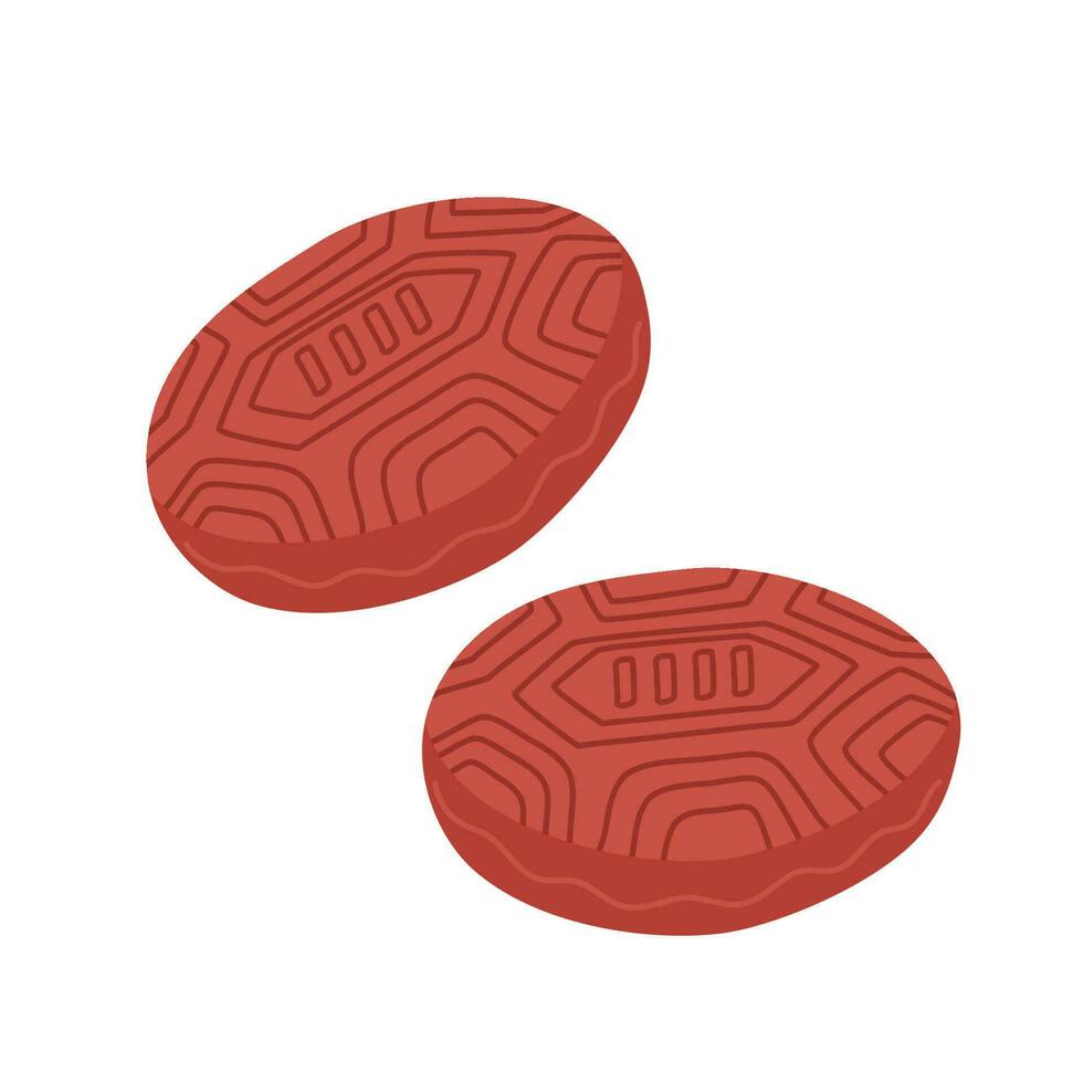 kue ku ang kue steamed chinese cake vector