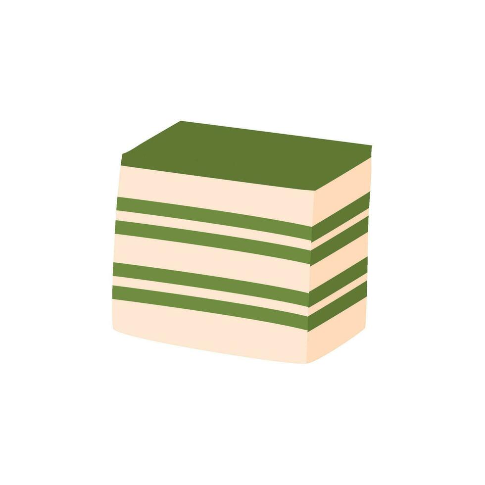 kue lapis pandan vector