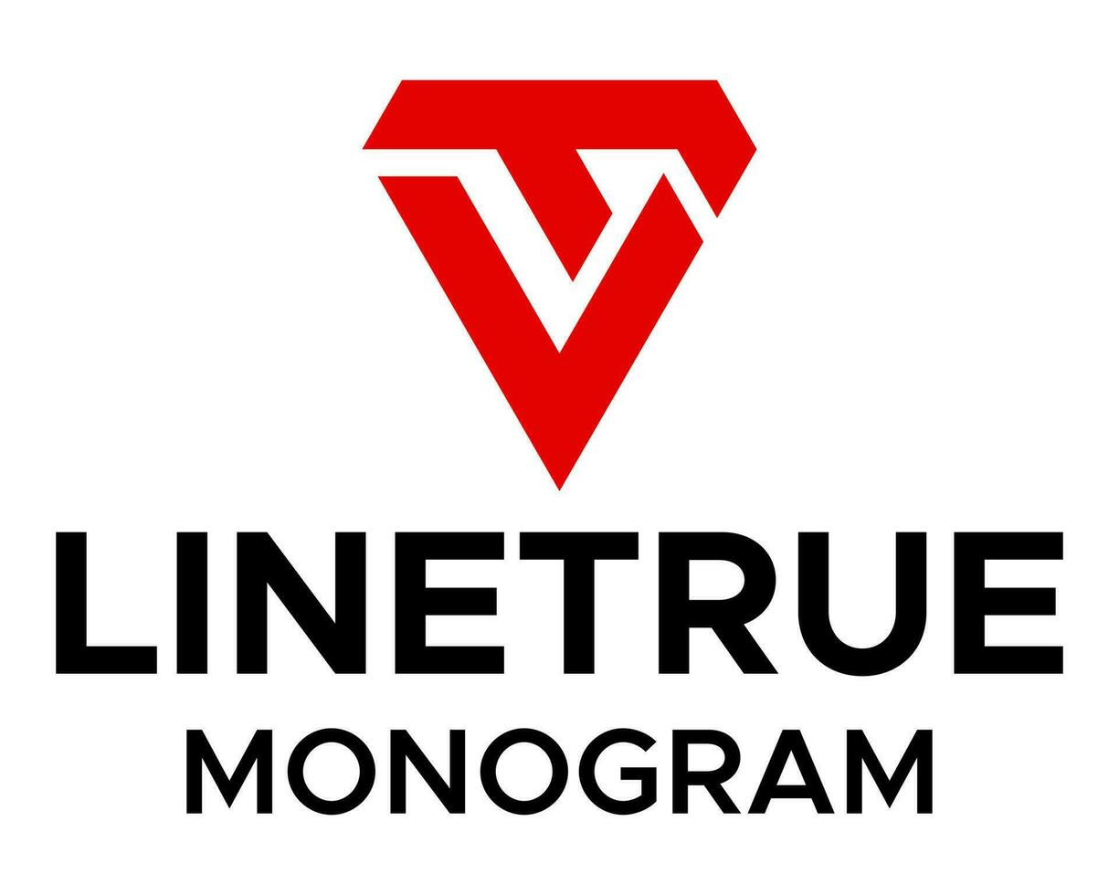 L letter T monogram triangle sport logo design. vector