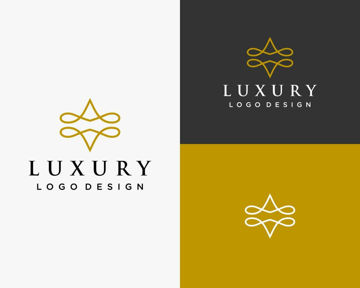 Geometric shape luxury gold logo design vector. vector