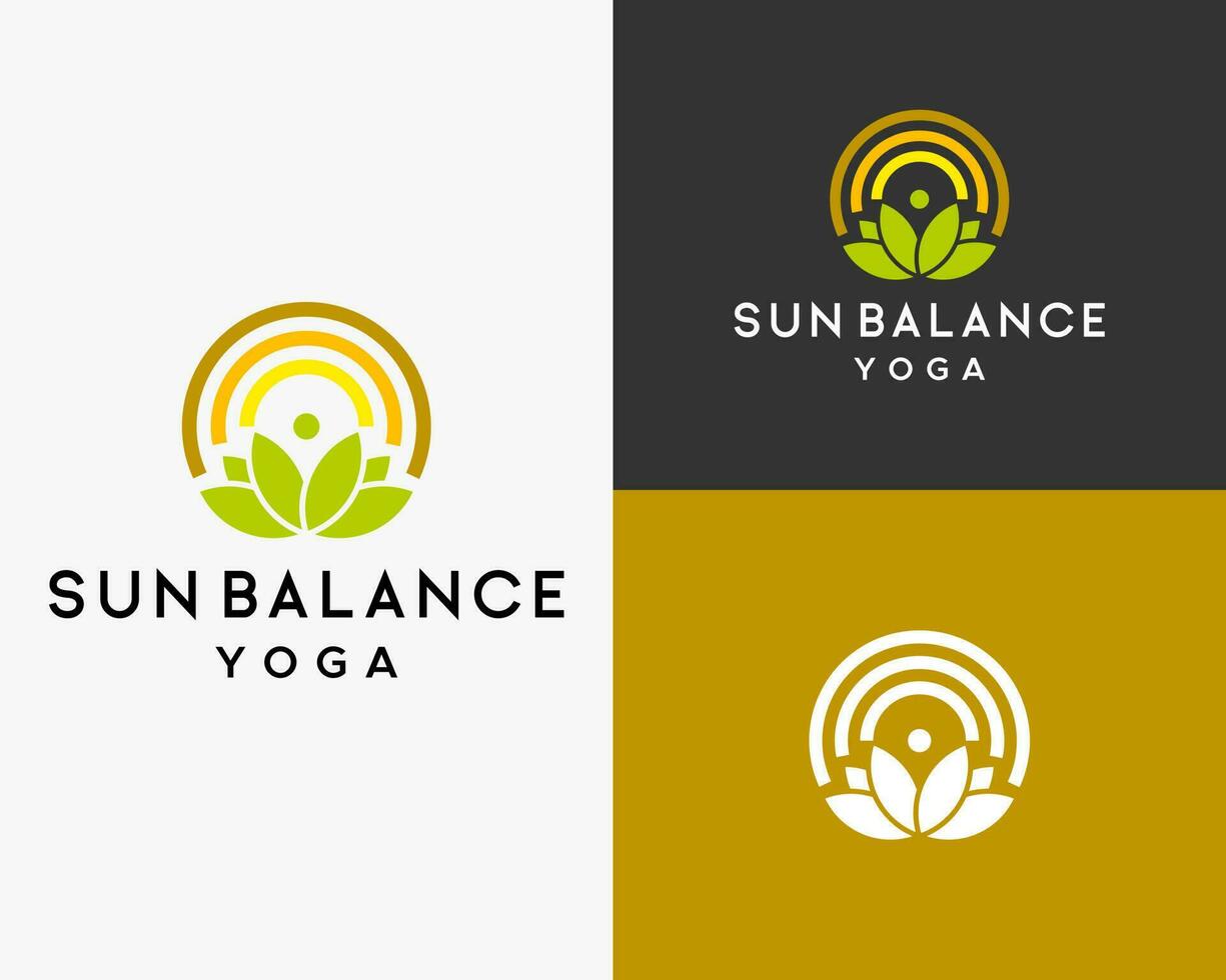logo para Dom equilibrar yoga logo diseño vector