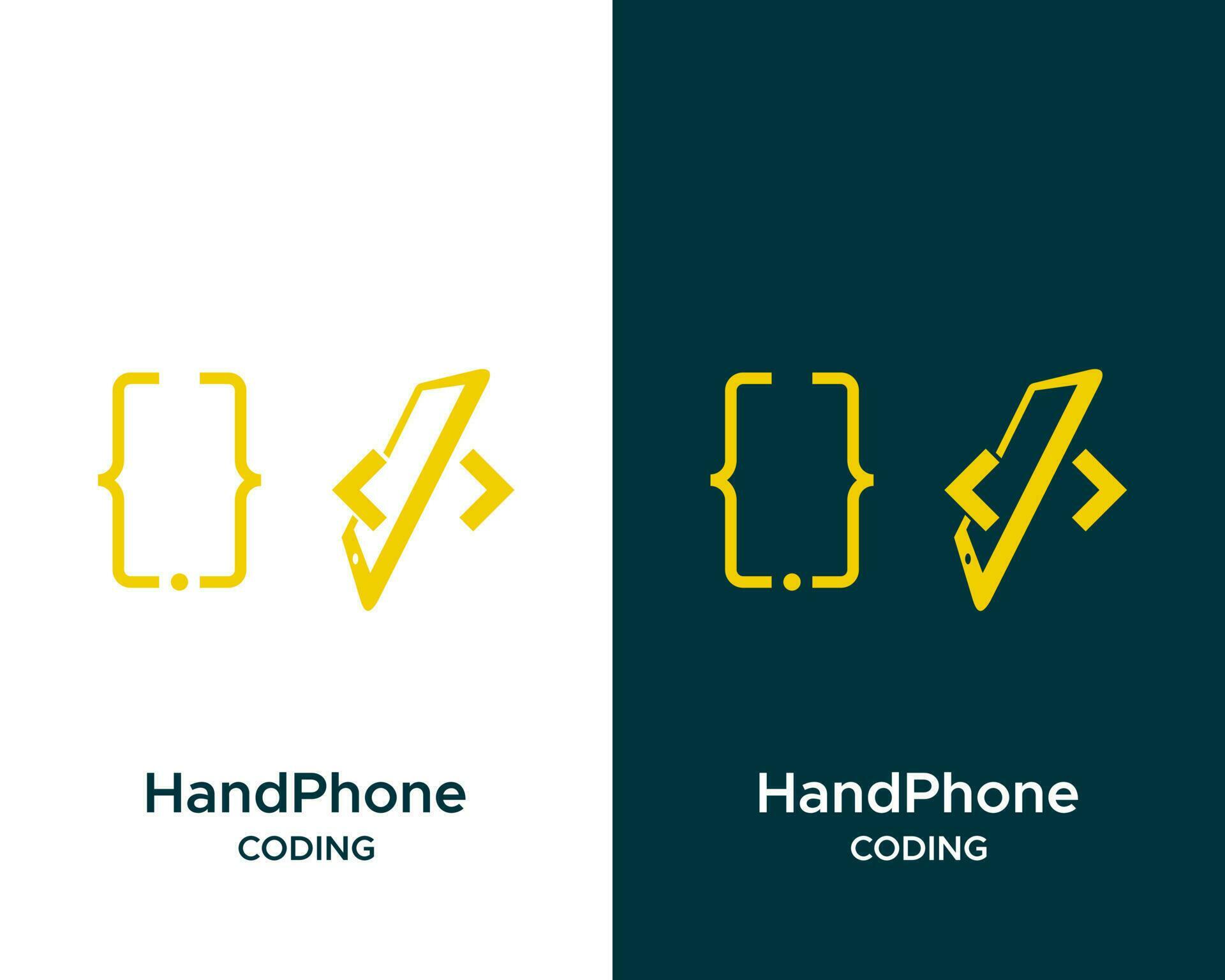 Handphone symbol coding logo design vector. 23270879 Vector Art at Vecteezy