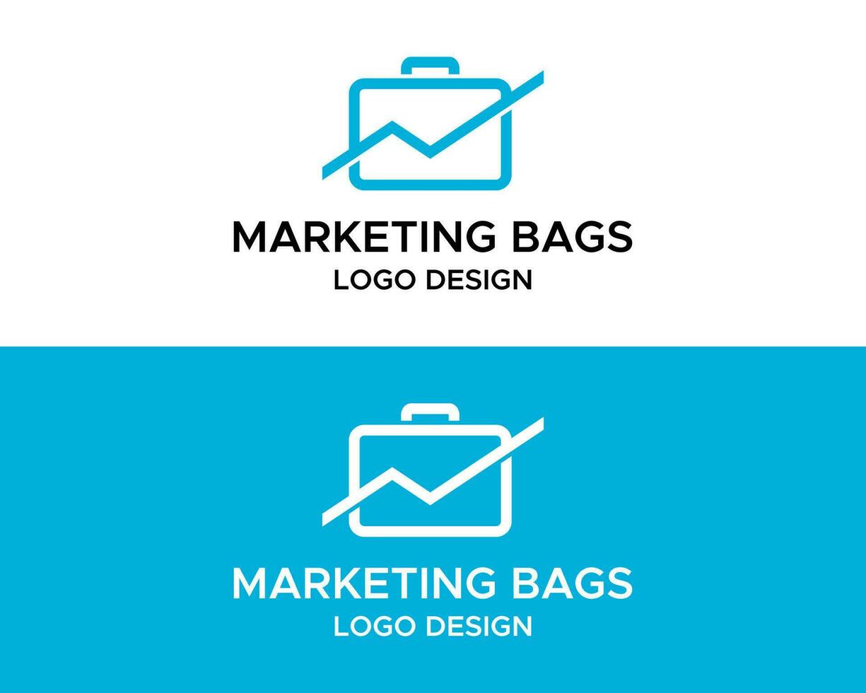 Briefcase bags graphic marketing business logo design vector. vector