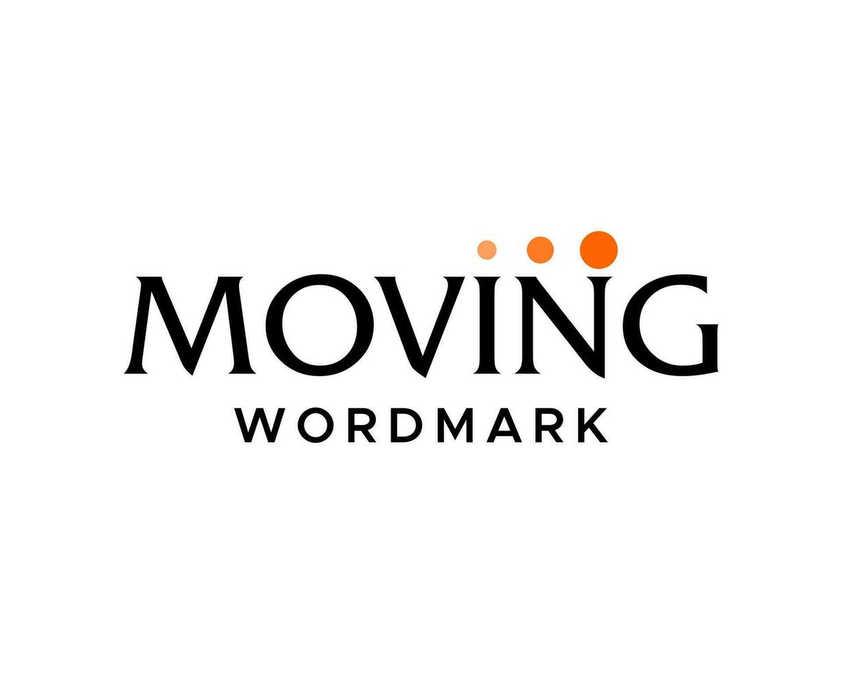 A logo for moving wordmark that is black and orange vector