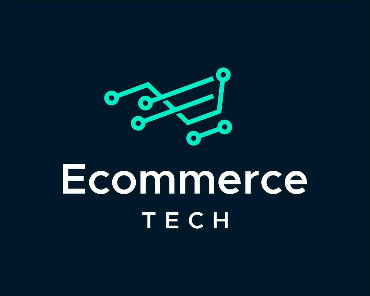 un logo para un comercio electrónico tecnología empresa vector