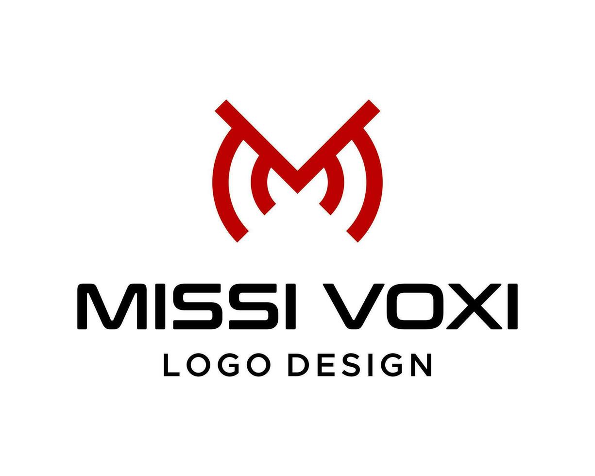 mv letra monograma iniciales sencillo geométrico logo diseño vector. vector