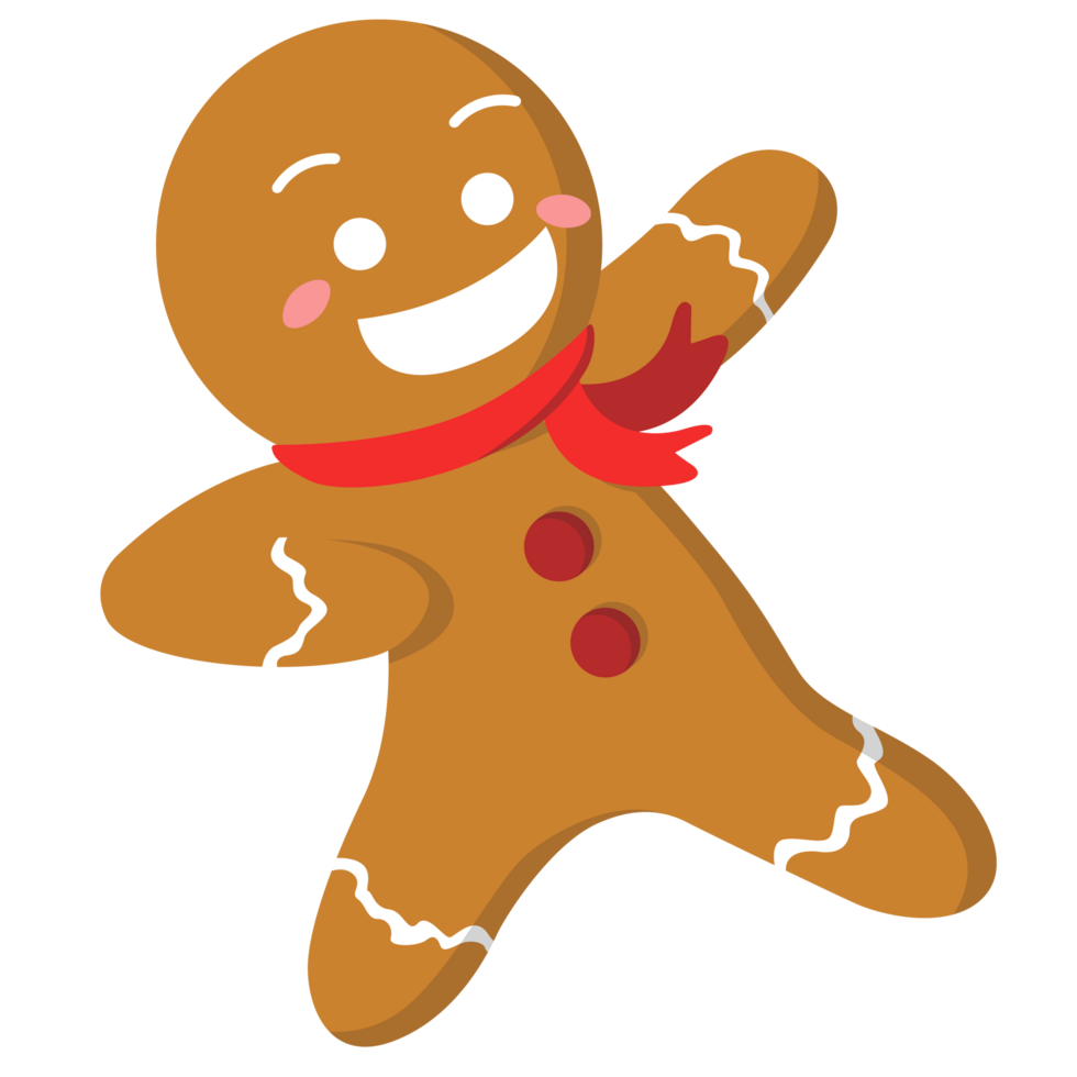 Gingerbread Cookies Dancing PNG Illustration