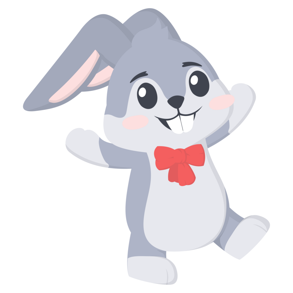 Cute Rabbit Happy PNG Illustrations