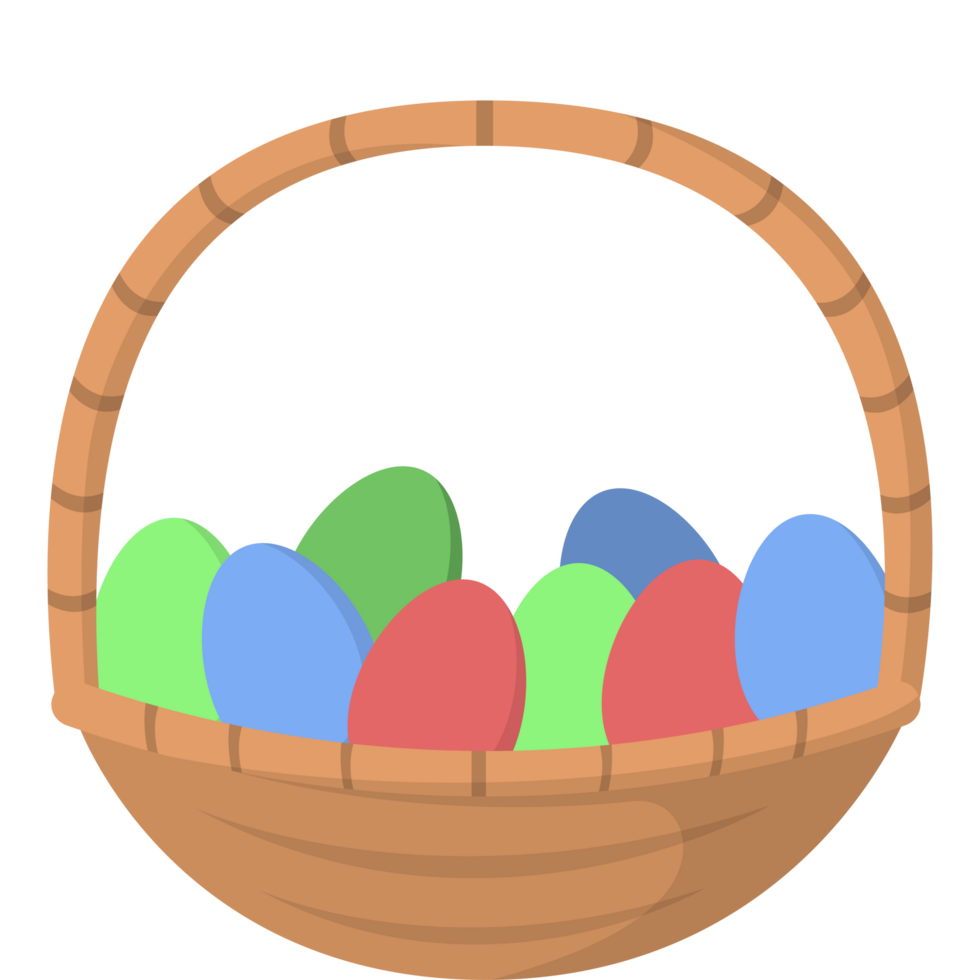 Colorfull Basket Egg PNG Illustrations