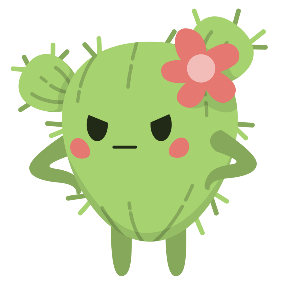 mignonne cactus en colère png des illustrations