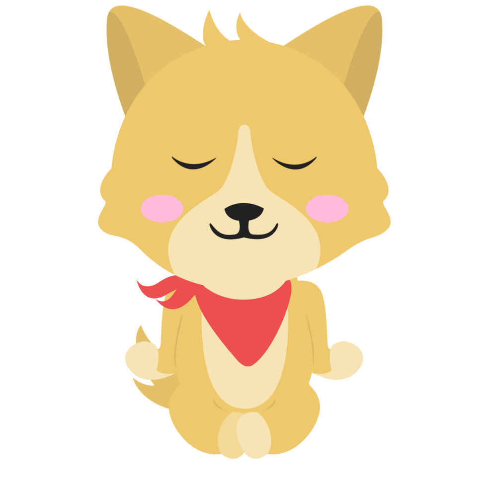 Summer Dog Meditation PNG Illustrations